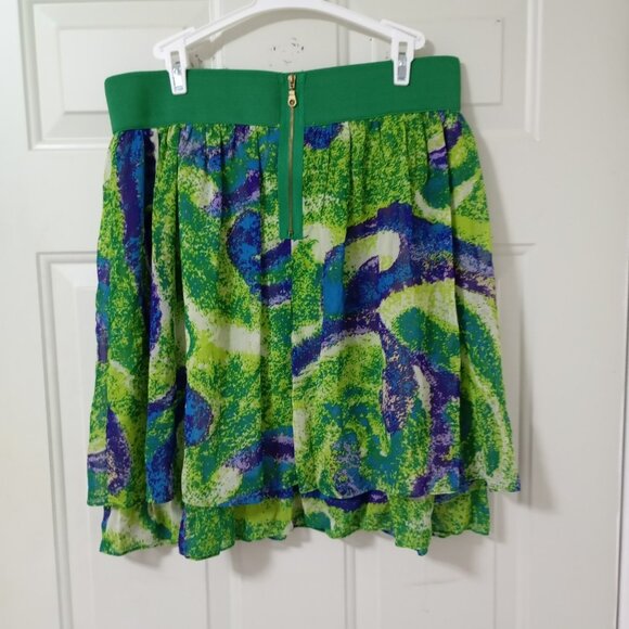 E by ECI Layered A-Line Skirt with Back Zip Womens Midi Size M - Picture 6 of 7